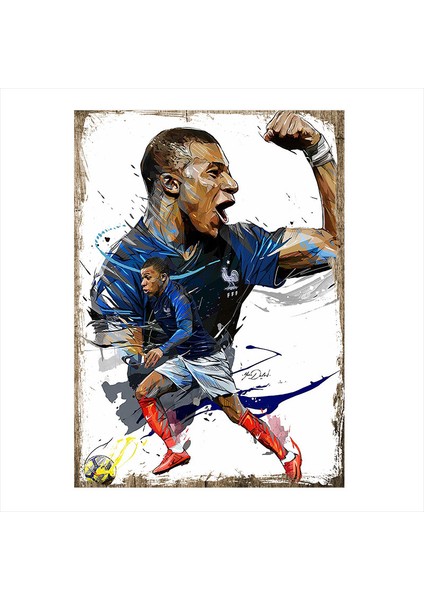 Fransa Mbappe Art Mdf Poster