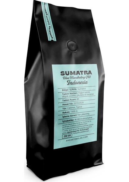 A Roasting Lab Indonesia Sumatra Blue Mandheling (250 Gram) Filtre Kahve