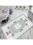 Kaymaz Dot Taban Yıkanabilir Dijital Baskı Çiçekli Eskitme Desenli Salon Halısı 80 x 100 1