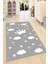 Kaymaz Dot Taban Yıkanabilir Dijital Baskı Yıldız Bulut Desenli Çocuk Halısı 80 x 250 1