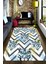 Kaymaz Dot Taban Yıkanabilir Dijital Baskı Kaplan Ve Yaprak Detaylı Geometrik Desen Salon Halısı 200 x 300 1