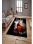 Kaymaz Dot Taban Yıkanabilir Dijital Baskı Horozlar Ve Renk Sıçraması Salon Halısı 80 x 100 1