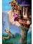 Kaymaz Dot Taban Yıkanabilir Dijital Baskı Kızgın Rapunzel Çocuk Halısı 180 x 280 2