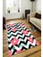 Kaymaz Dot Taban Yıkanabilir Dijital Baskı Zigzag Zemin Çiçek Yerleşimi Salon Halısı 80 x 250 1