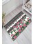 Kaymaz Dot Taban Yıkanabilir Dijital Baskı Ekose Ve Pembe Güller Salon Halısı 80 x 600 1