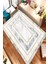 Kaymaz Dot Taban Yıkanabilir Dijital Baskı Beyaz Mermer Tasarımlı Salon Halısı 100 x 600 1