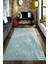 Kaymaz Dot Taban Yıkanabilir Dijital Baskı Turkuaz Palmiye Yaprakları Salon Halısı 80 x 100 1