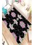 Kaymaz Dot Taban Yıkanabilir Dijital Baskı D Mor Siyah Küpler Salon Halısı 80 x 200 1