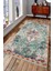 Kaymaz Dot Taban Yıkanabilir Dijital Baskı Turkuaz Eskitme Desenli Salon Halısı 80 x 200 1