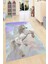 Kaymaz Dot Taban Yıkanabilir Dijital Baskı Gökkuşağı ve Unicorn Çocuk Halısı 80 x 100 1