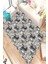 Kaymaz Dot Taban Yıkanabilir Dijital Baskı Siyah Beyaz Yaprak Tasarımlı Salon Halısı 80 x 200 1