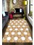 Kaymaz Dot Taban Yıkanabilir Dijital Baskı Parke Beyaz Altıgenler Salon Halısı 80 x 250 1