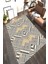 Kaymaz Dot Taban Yıkanabilir Dijital Baskı Modern Gri Çizgiler Tasarımlı Salon Halısı 180 x 280 1