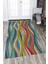 Kaymaz Dot Taban Yıkanabilir Dijital Baskı Renkli Dalga Tasarımlı Salon Halısı 80 x 200 1