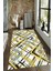 Kaymaz Dot Taban Yıkanabilir Dijital Baskı Sarı Mavi Çizgi Desenli Salon Halısı 80 x 120 1