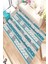 Kaymaz Dot Taban Yıkanabilir Dijital Baskı Mavi Beyaz Modern Etnik Tasarımlı Salon Halısı 80 x 100 1