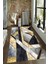 Kaymaz Dot Taban Yıkanabilir Dijital Baskı Altın Detaylı Gri Mermer Desenli Salon Halısı 80 x 600 1