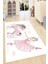 Kaymaz Dot Taban Yıkanabilir Dijital Baskı Balerin ve Tek Boynuzlu At Desenli Çocuk Halısı 180 x 280 1