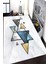 Kaymaz Dot Taban Yıkanabilir Dijital Baskı Beyaz Zemin Geometrik Üçgen Desenli Salon Halısı 200 x 250 1