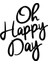 - El Yazısı ile Yazılmış Oh Happy Day Yazısı Sticker 60X49CM - Siyah 3
