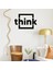 - Küçük Harf ile Yazılmış Think Duvar Yazısı Sticker 60X40 cm - Siyah 2