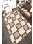 Kaymaz Dot Taban Yıkanabilir Dijital Baskı Ahşap Çerçeve Desenli Salon Halısı 80 x 250 1