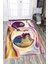 Kaymaz Dot Taban Yıkanabilir Dijital Baskı Sanatsal Yüzler Desenli Salon Halısı 200 x 300 1
