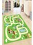 Kaymaz Dot Taban Yıkanabilir Dijital Baskı Şehir Yolu Oyunu Desenli Çocuk Halısı 80 x 100 1