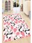 Kaymaz Dot Taban Yıkanabilir Dijital Baskı Balonlu Pandalar Desenli Çocuk Halısı 80 x 100 1