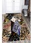 Kaymaz Dot Taban Yıkanabilir Dijital Baskı Dikili Leopar Parçaları Desenli Salon Halısı 80 x 100 1