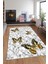 Kaymaz Dot Taban Yıkanabilir Dijital Baskı Kalp Taş ve Kelebek Desenli Salon Halısı 200 x 250 1