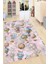 Kaymaz Dot Taban Yıkanabilir Dijital Baskı Renkli Uçan Balonlar Desenli Çocuk Halısı 80 x 100 1
