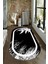 Kaymaz Dot Taban Yıkanabilir Dijital Baskı Oval Şerit Detaylı Özel Tasarımlı Salon Halısı 100 x 600 1
