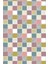 Kaymaz Dot Taban Yıkanabilir Dijital Baskı Renkli Kare Desenli Salon Halısı 80 x 100 2