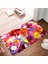 Kaymaz Dot Taban Yıkanabilir Dijital Baskı Çiçek Aranjman Desenli Salon Halısı 80 x 100 1