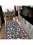 Kaymaz Dot Taban Yıkanabilir Dijital Baskı Renkli Dantel Desenli Mutfak Halısı 80 x 600 1
