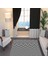 Kaymaz Dot Taban Yıkanabilir Dijital Baskı Siyah Beyaz Zikzak Desenli Salon Halısı 60 x 100 1