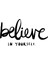 - El Yazısı ile Yazılmış Believe In Yourself Yazısı Sticker 60X33 cm - Siyah 3