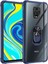Xiaomi Redmi Note 9 Pro Kapak Şeffaf Yüzüklü Kenar Korumalı Standlı Kılıf - Lacivert 1