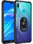 Huawei Y7 Prime 2019 Kapak Şeffaf Yüzüklü Kenar Korumalı Standlı Kılıf - Siyah 1