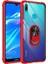 Huawei Y7 Prime 2019 Kapak Şeffaf Yüzüklü Kenar Korumalı Standlı Kılıf - Kırmızı 1