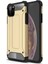 Apple iPhone 11 Pro Max Kapak Çift Katmanlı Zırh Tank Kılıf - Gold 1