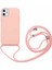 iPhone 11 Kılıf Silikon Çapraz Boyun Askılı Kordonlu Hrp Açık Pembe 1