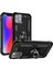 iPhone 11 Pro Max Kılıf 6.5 Inç Selfie Yüzüklü Iki Katmanlı Koruyucu VGA Siyah 1