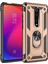 Xiaomi Mi 9t Kılıf Selfie Yüzüklü Tutuculu Iki Katmanlı Koruyucu VGA Gold 1