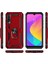 Xiaomi Mi A3 Kılıf Selfie Yüzüklü Tutuculu Iki Katmanlı Koruyucu VGA Kırmızı 2