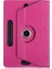 Asus MeMO Pad 10 Tablet Kılıf Deri Standlı Dönerli Universal 10.1" Pembe 1