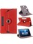 Hometech HT7 Tablet Kılıf Deri Standlı Dönerli Universal 7" Kırmızı 2