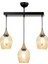 AV-65234-3Y-BSY Siyah Boyalı Modern Avize E27 Metal Cam 60x10cm 1