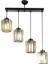 AV-65230-4Y-BSY Siyah Boyalı Modern Avize E27 Metal Kristal 64x15cm 1